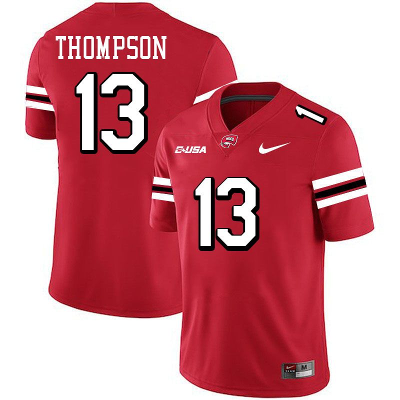 Terrion Thompson WKU Jersey,Western Kentucky Hilltoppers #13 Terrion Thompson Jersey Youth-Red